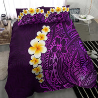 Purple Tropical Plumeria With Galaxy Polynesian Art Bedding Set - Wonder Print Shop