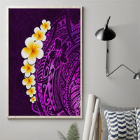Purple Tropical Plumeria With Galaxy Polynesian Art Canvas Wall Art - Wonder Print Shop