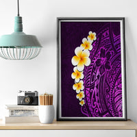 Purple Tropical Plumeria With Galaxy Polynesian Art Canvas Wall Art - Wonder Print Shop