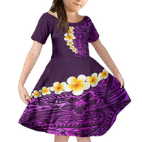 Purple Tropical Plumeria With Galaxy Polynesian Art Family Matching Summer Maxi Dress and Hawaiian Shirt - Wonder Print Shop