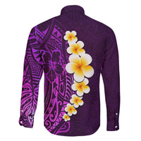 Purple Tropical Plumeria With Galaxy Polynesian Art Family Matching Summer Maxi Dress and Hawaiian Shirt - Wonder Print Shop
