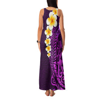 Purple Tropical Plumeria With Galaxy Polynesian Art Family Matching Tank Maxi Dress and Hawaiian Shirt - Wonder Print Shop