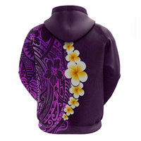 Purple Tropical Plumeria With Galaxy Polynesian Art Hoodie - Wonder Print Shop