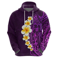Purple Tropical Plumeria With Galaxy Polynesian Art Hoodie - Wonder Print Shop