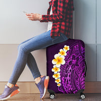 Purple Tropical Plumeria With Galaxy Polynesian Art Luggage Cover - Wonder Print Shop