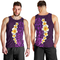 Purple Tropical Plumeria With Galaxy Polynesian Art Men Tank Top - Wonder Print Shop
