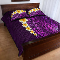 Purple Tropical Plumeria With Galaxy Polynesian Art Quilt Bed Set - Wonder Print Shop