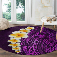 purple-tropical-plumeria-with-galaxy-polynesian-art-round-carpet