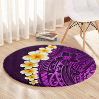 purple-tropical-plumeria-with-galaxy-polynesian-art-round-carpet