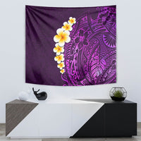 Purple Tropical Plumeria With Galaxy Polynesian Art Tapestry - Wonder Print Shop
