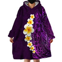 Purple Tropical Plumeria With Galaxy Polynesian Art Wearable Blanket Hoodie - Wonder Print Shop