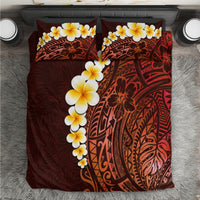 Red Tropical Plumeria With Galaxy Polynesian Art Bedding Set - Wonder Print Shop