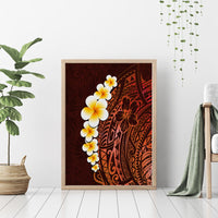 Red Tropical Plumeria With Galaxy Polynesian Art Canvas Wall Art - Wonder Print Shop