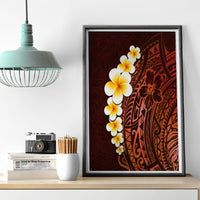 Red Tropical Plumeria With Galaxy Polynesian Art Canvas Wall Art - Wonder Print Shop