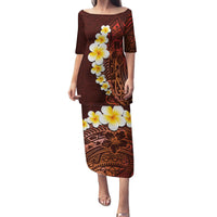 Red Tropical Plumeria With Galaxy Polynesian Art Family Matching Puletasi Dress and Hawaiian Shirt - Wonder Print Shop