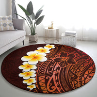 red-tropical-plumeria-with-galaxy-polynesian-art-round-carpet