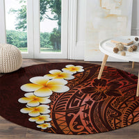 red-tropical-plumeria-with-galaxy-polynesian-art-round-carpet