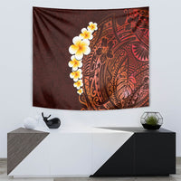 Red Tropical Plumeria With Galaxy Polynesian Art Tapestry - Wonder Print Shop