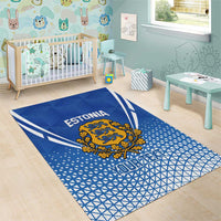 Custom Estonia Football Area Rug Come One Kalevipojad