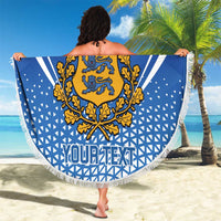 Custom Estonia Football Beach Blanket Come One Kalevipojad