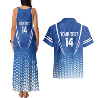 Custom Estonia Football Couples Matching Tank Maxi Dress and Hawaiian Shirt Come One Kalevipojad