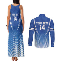 Custom Estonia Football Couples Matching Tank Maxi Dress and Long Sleeve Button Shirt Come One Kalevipojad