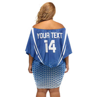 Custom Estonia Football Family Matching Off Shoulder Short Dress and Hawaiian Shirt Come One Kalevipojad