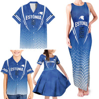 Custom Estonia Football Family Matching Tank Maxi Dress and Hawaiian Shirt Come One Kalevipojad