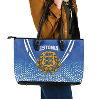 Custom Estonia Football Leather Tote Bag Come One Kalevipojad