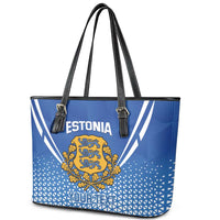 Custom Estonia Football Leather Tote Bag Come One Kalevipojad
