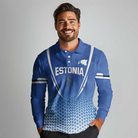 Custom Estonia Football Long Sleeve Polo Shirt Come One Kalevipojad