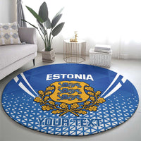 Custom Estonia Football Round Carpet Come One Kalevipojad