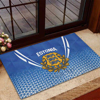Custom Estonia Football Rubber Doormat Come One Kalevipojad