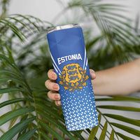 Custom Estonia Football Skinny Tumbler Come One Kalevipojad