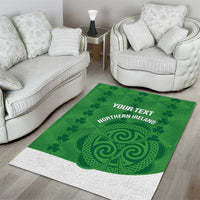 Custom Northern Ireland Area Rug Go Green and White Army