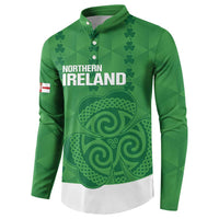 Custom Northern Ireland Button Sweatshirt Go Green and White Army