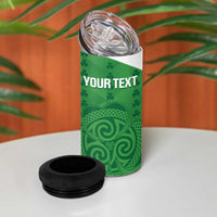 Custom Northern Ireland 4 in 1 Can Cooler Tumbler Go Green and White Army