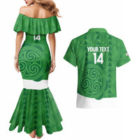 Custom Northern Ireland Couples Matching Mermaid Dress and Hawaiian Shirt Go Green and White Army