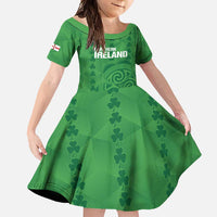 Custom Northern Ireland Family Matching Long Sleeve Bodycon Dress and Hawaiian Shirt Go Green and White Army