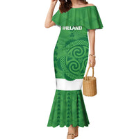 Custom Northern Ireland Family Matching Mermaid Dress and Hawaiian Shirt Go Green and White Army
