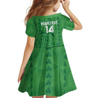 Custom Northern Ireland Family Matching Tank Maxi Dress and Hawaiian Shirt Go Green and White Army