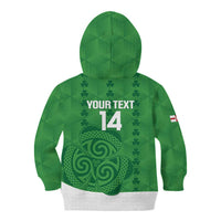 Custom Northern Ireland Kid Hoodie Go Green and White Army