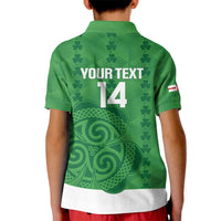 Custom Northern Ireland Kid Polo Shirt Go Green and White Army