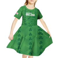Custom Northern Ireland Kid Short Sleeve Dress Go Green and White Army