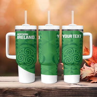 Custom Northern Ireland Tumbler With Handle Go Green and White Army