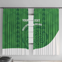Custom Northern Ireland Window Curtain Go Green and White Army