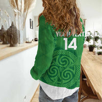 Custom Northern Ireland Women Casual Shirt Go Green and White Army
