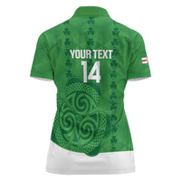 Custom Northern Ireland Women Polo Shirt Go Green and White Army