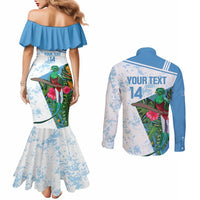 Custom Guatemala Football Couples Matching Mermaid Dress and Long Sleeve Button Shirt Vamos Los Chapines! LT14
