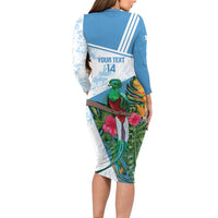Custom Guatemala Football Family Matching Long Sleeve Bodycon Dress and Hawaiian Shirt Vamos Los Chapines! LT14